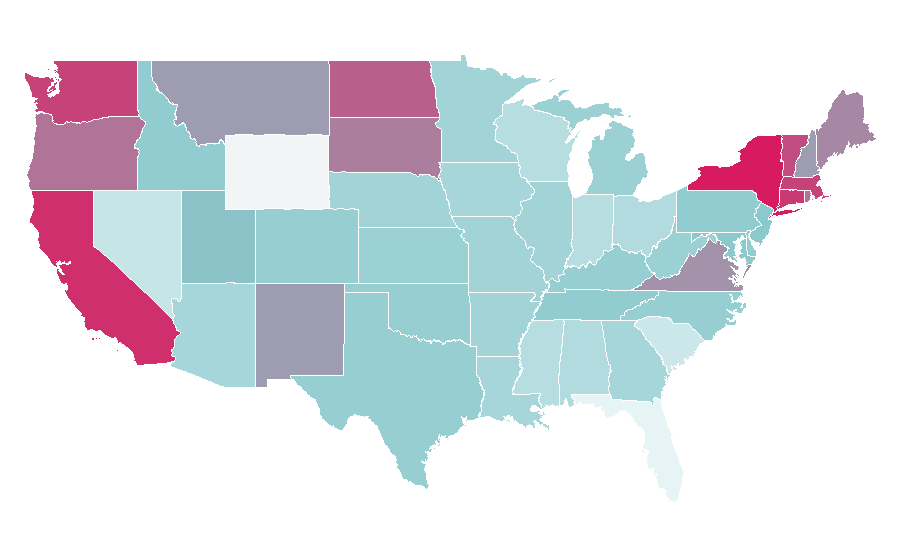 Affinity by region — Aestheticism, United States