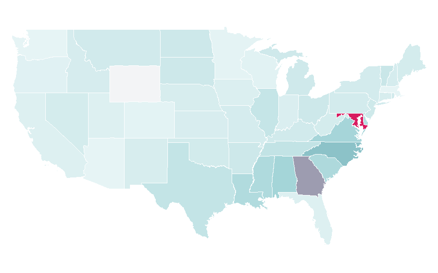 Affinity by region — African American Art, United States
