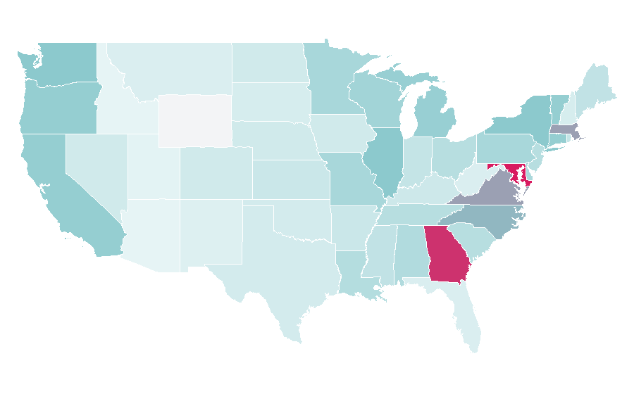 Affinity by region — African American Vernacular English, United States