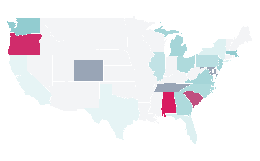 Affinity by region — African diaspora culture, United States