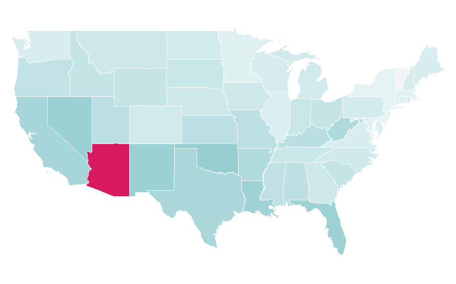 Affinity by region — African spurred tortoise, United States