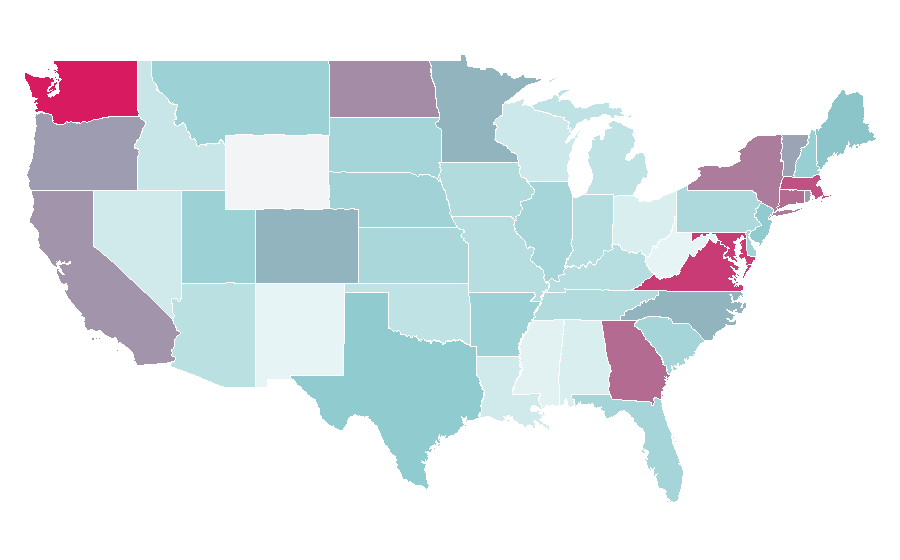 Affinity by region — Afrikaans, United States