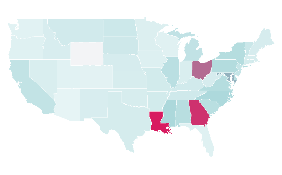 Affinity by region — Afrocentrism, United States