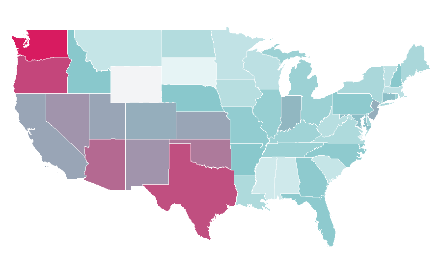 Affinity by region — Aidan Gallagher, United States