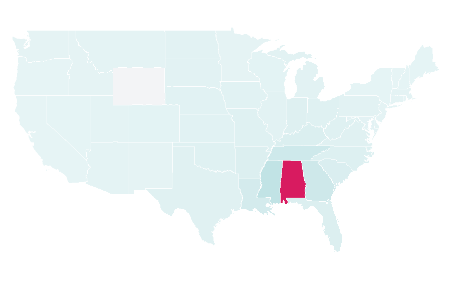 Affinität nach Region — Alabama, USA