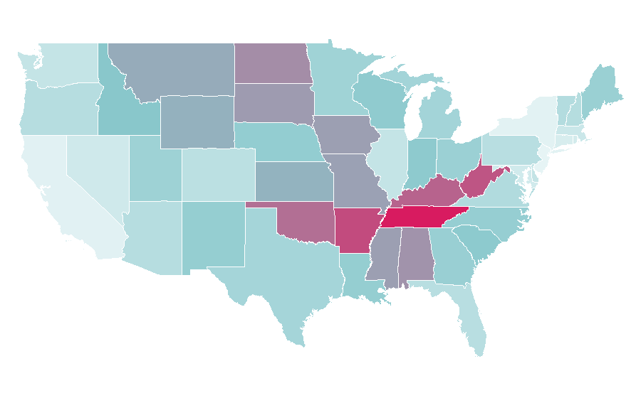 Affinity by region — Alan Jackson, United States