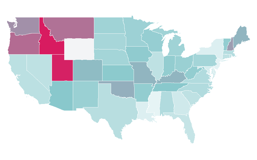 Affinity by region — Alan Rickman, United States