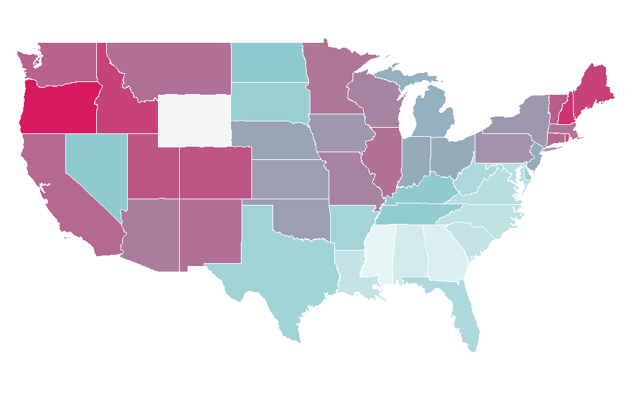 Affinity by region — Albert Brooks, United States