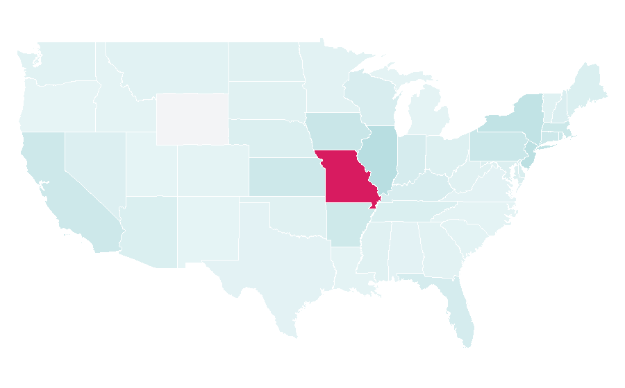 Affinity by region — Albert Pujols, United States