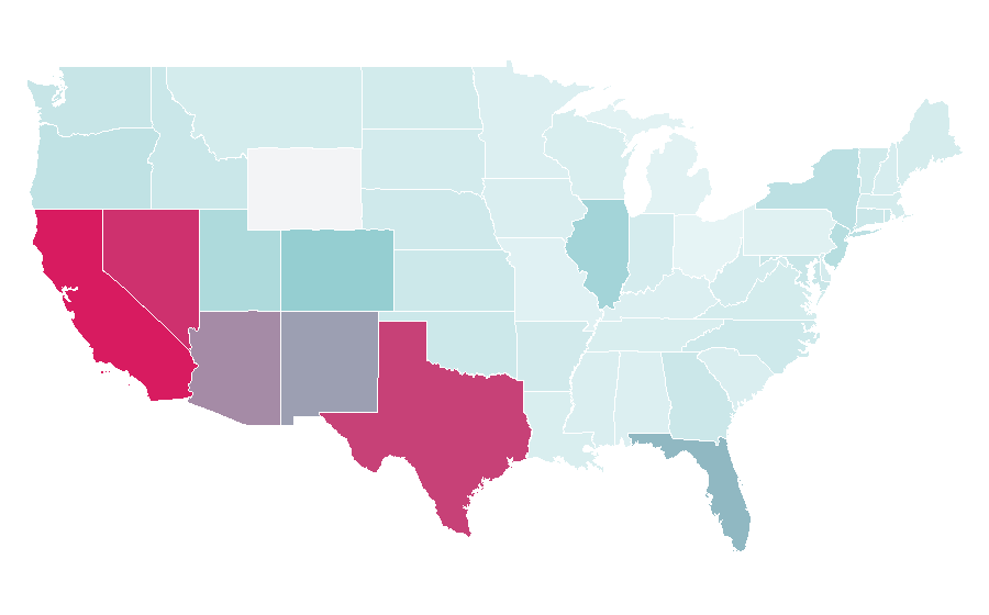 Affinity by region — Alejandro Fernández, United States