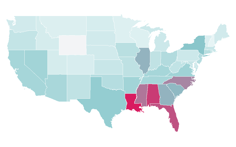 Affinity by region — Alexis (singer), United States