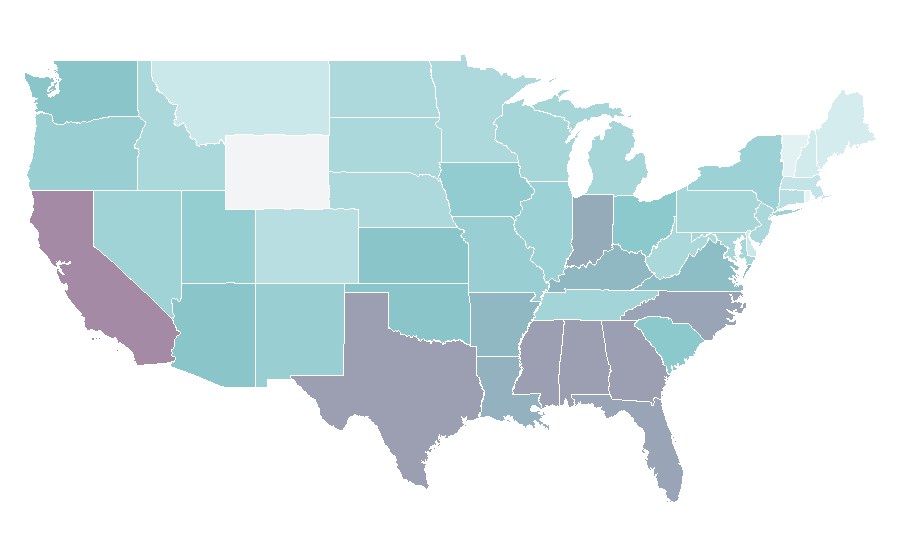 Affinity by region — Algemeen Dagblad, United States