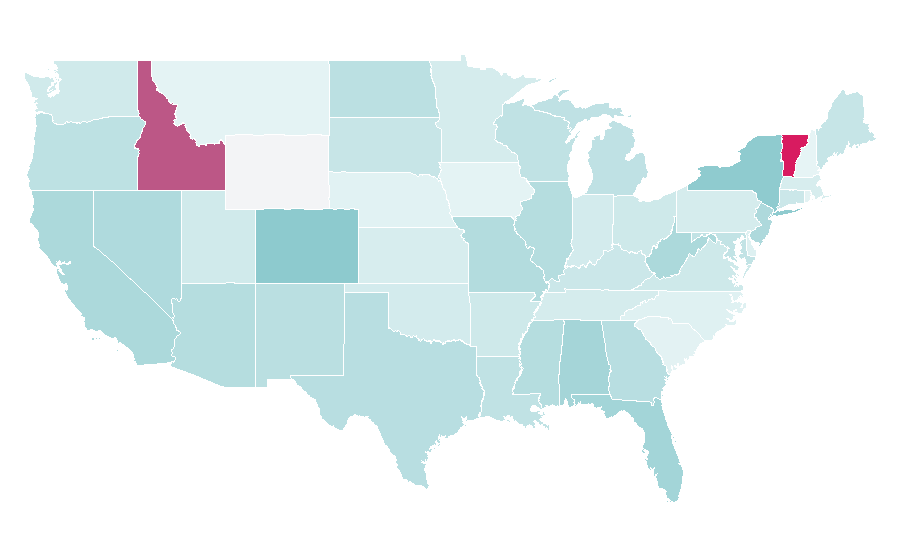 Affinity by region — Ali (film), United States