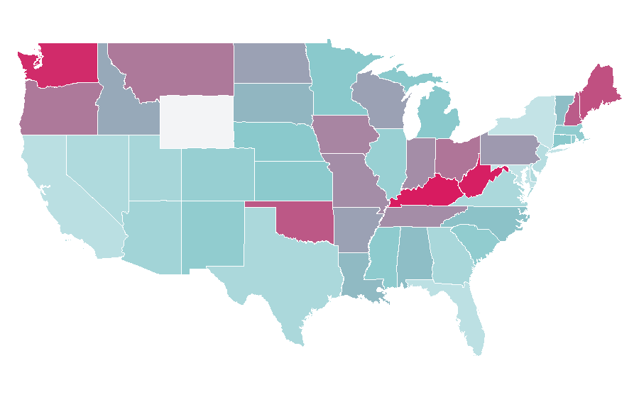 Affinity by region — Alice in Chains, United States