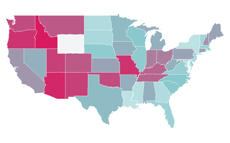 Affinity by region — Alicia Silverstone, United States