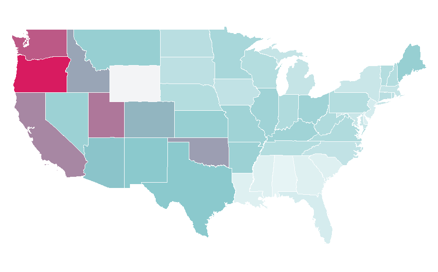 Affinity by region — Alien (film), United States