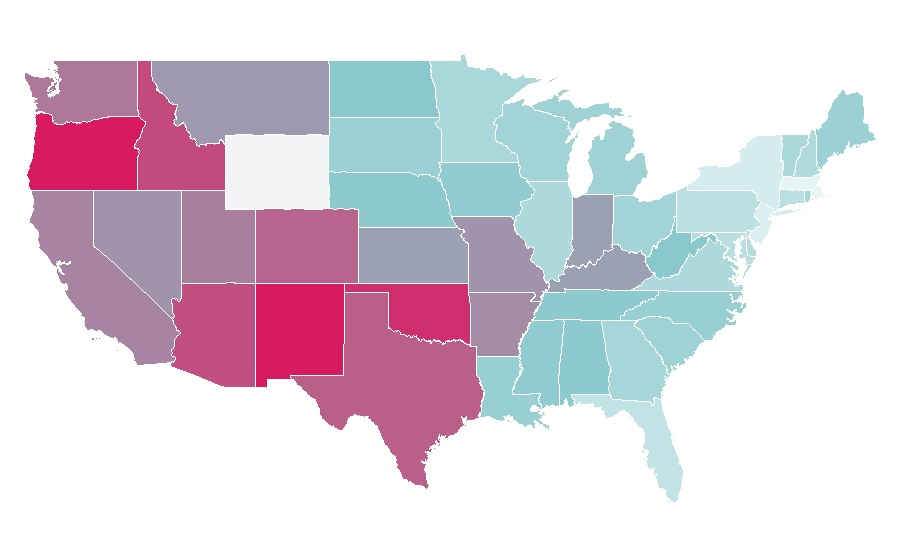 Affinity by region — Aliens vs. Predator: Requiem, United States