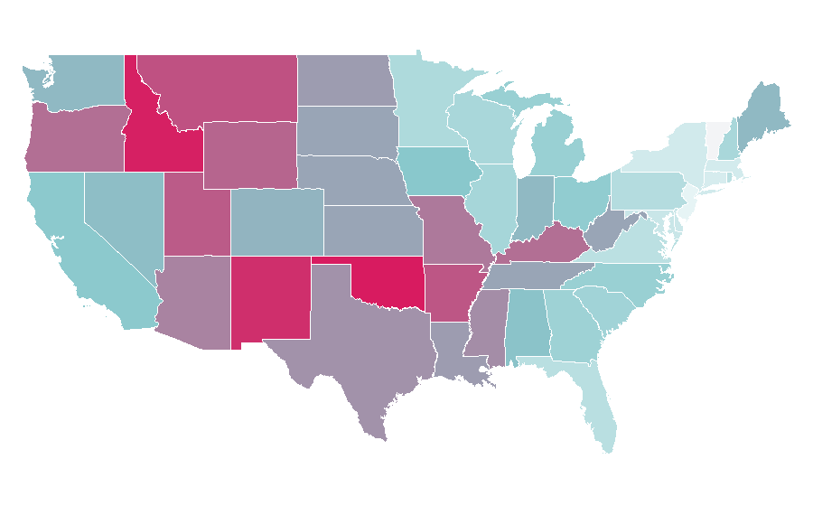 Affinity by region — All Dogs Go to Heaven, United States