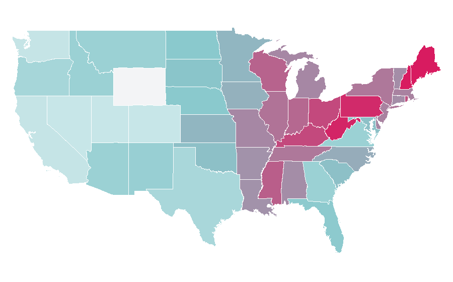 Affinity by region — All in the Family, United States