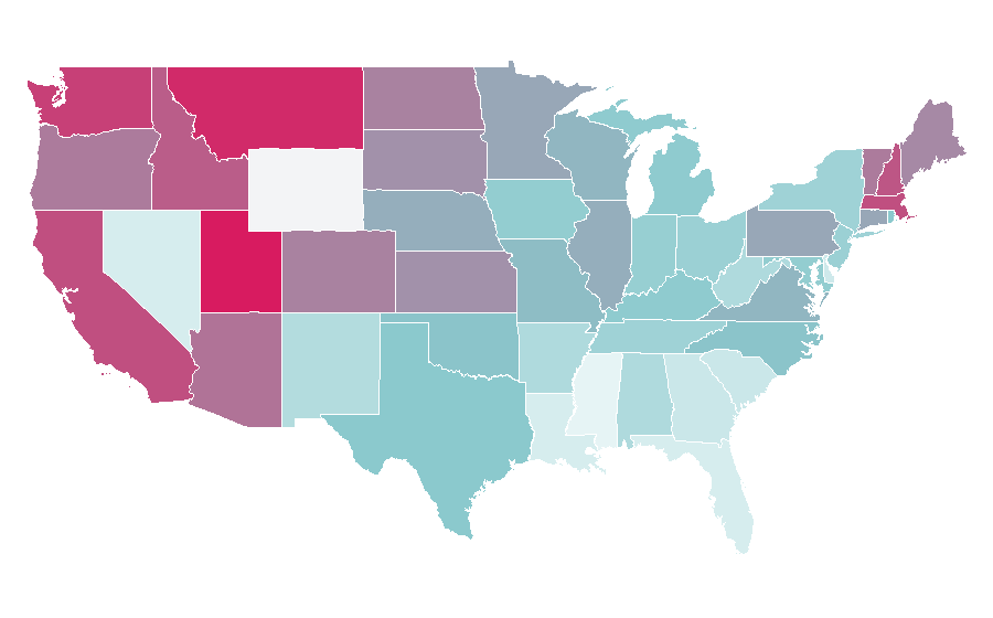 Affinity by region — All Quiet on the Western Front, United States