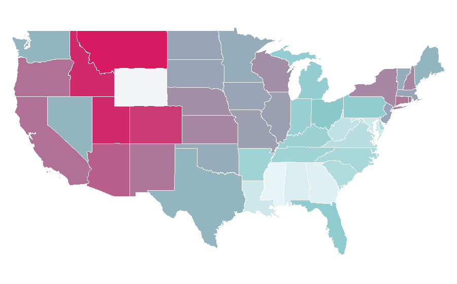 Affinity by region — Along Came Polly, United States