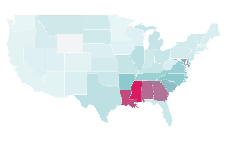 Affinity by region — Alpha Phi Alpha, United States