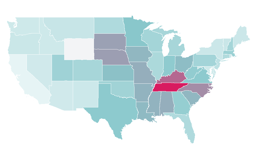 Affinity by region — Altar'd State, United States