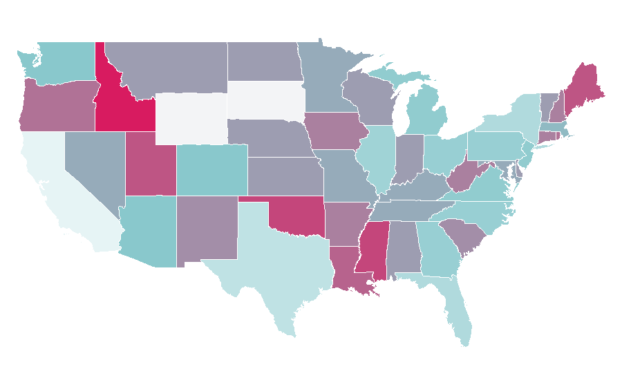 Affinity by region — Alternative dance, United States