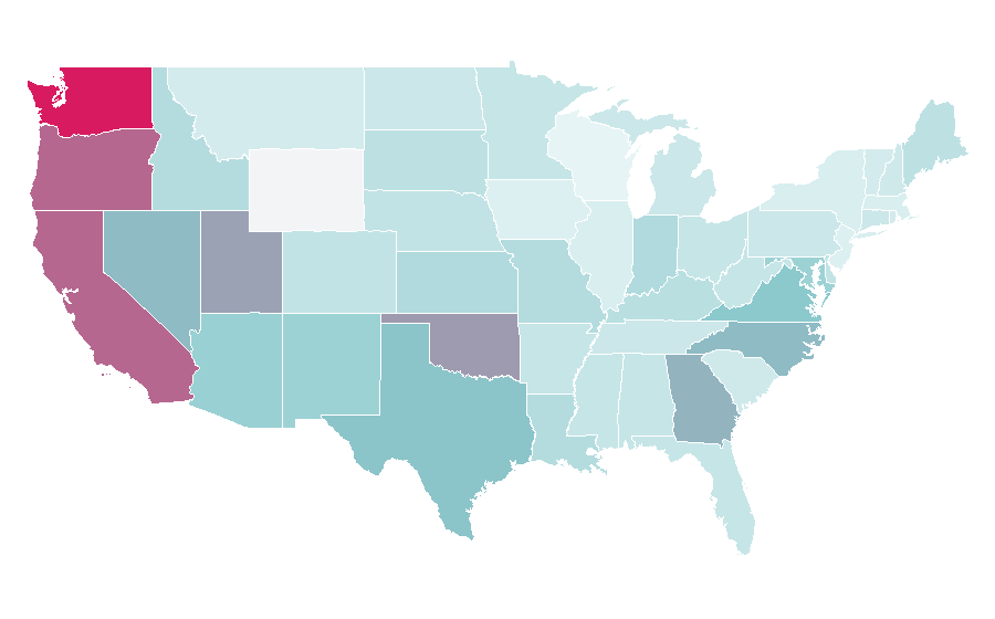 Affinity by region — Alternative fashion, United States