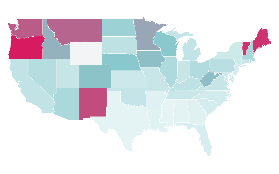 Affinity by region — AlterNet, United States