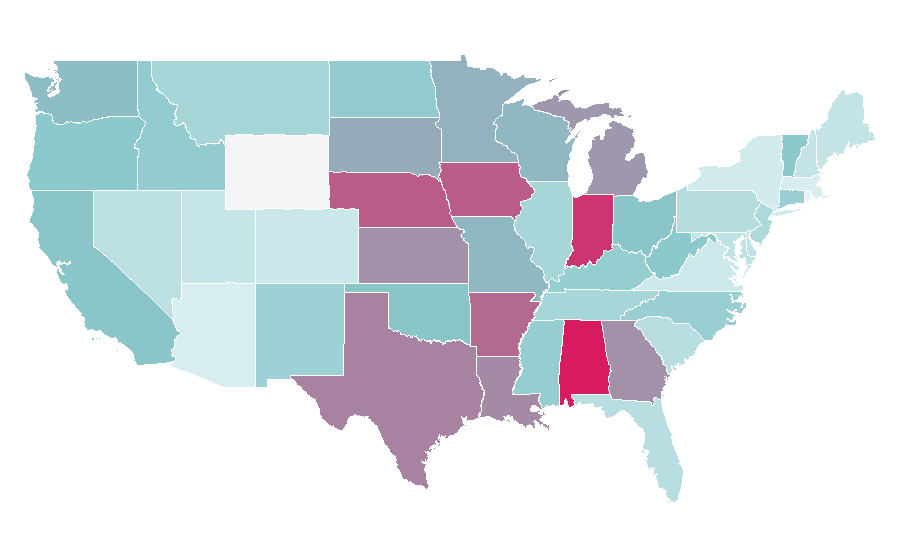 Affinity by region — Alto saxophone, United States