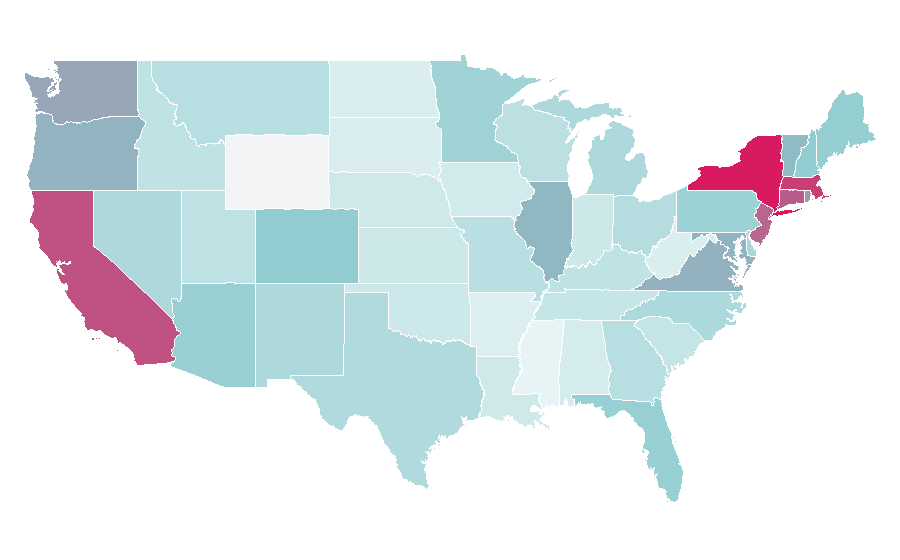 Affinity by region — Amal Clooney, United States