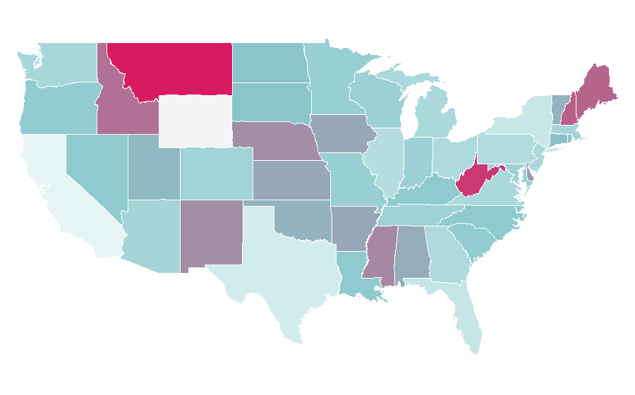 Affinity by region — Amateur sports, United States