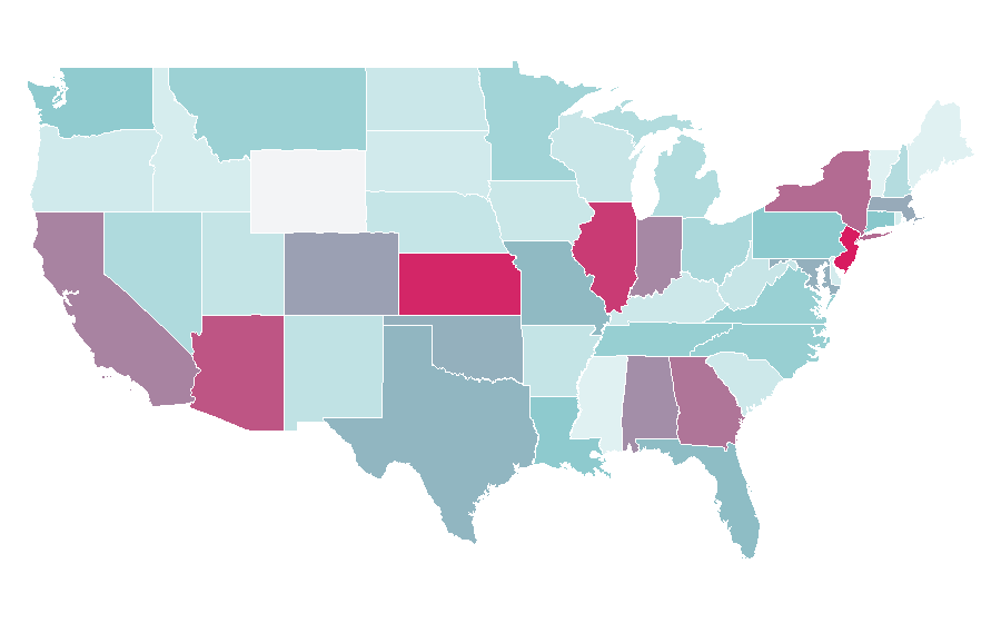 Affinité par région — AMC (TV channel), États-Unis