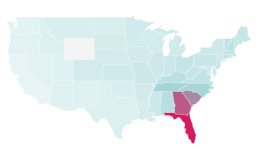 Affinity by region — Amelia Island, United States