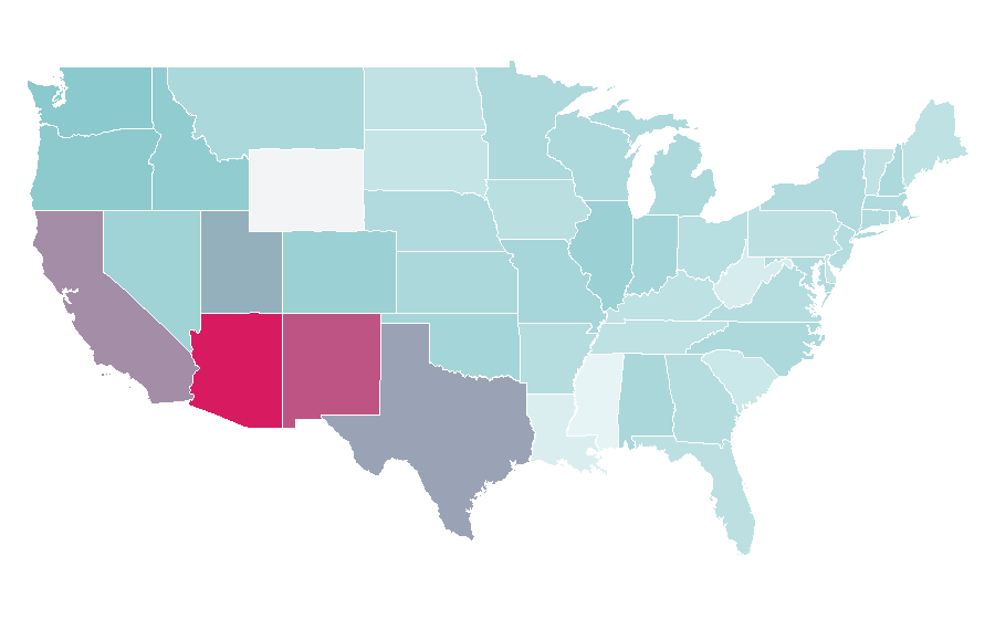 Affinity by region — America Ferrera, United States
