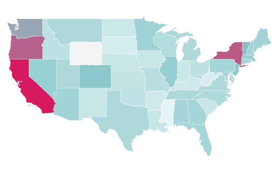 Affinity by region — American Apparel, United States