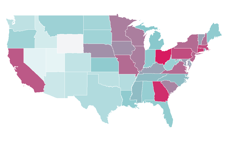 Affinity by region — American Cancer Society, United States