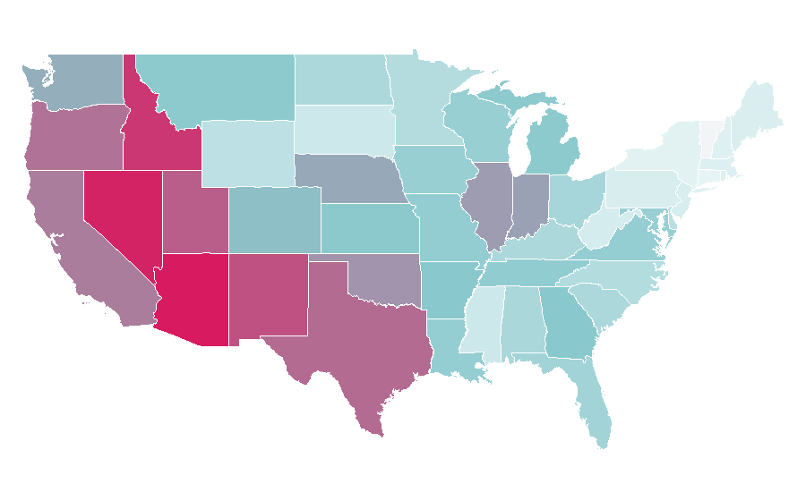 Affinity by region — American Chinese cuisine, United States
