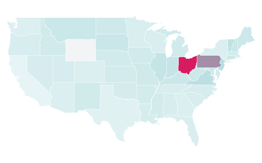 Affinity by region — American Coaster Enthusiasts, United States