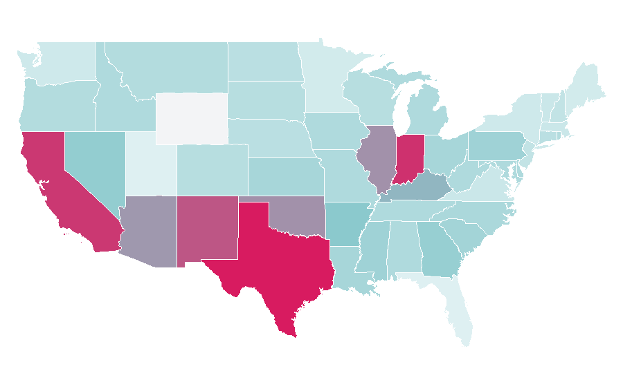 Affinity by region — American Crime (TV series), United States