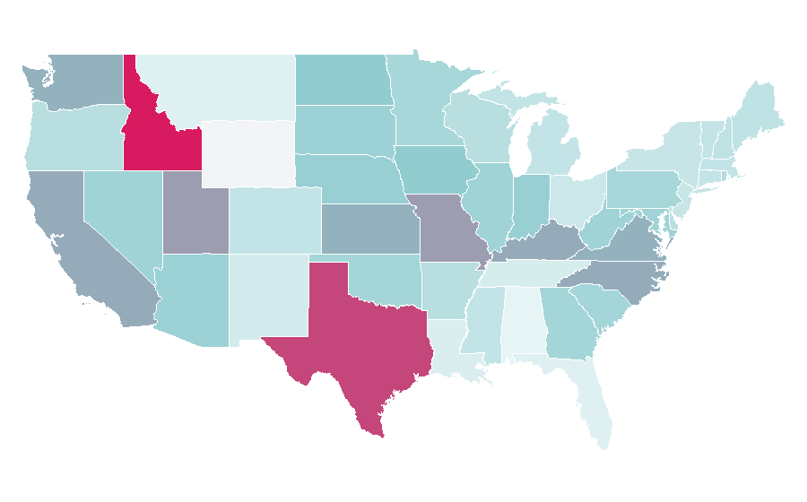 Affinität nach Region — American culture, USA