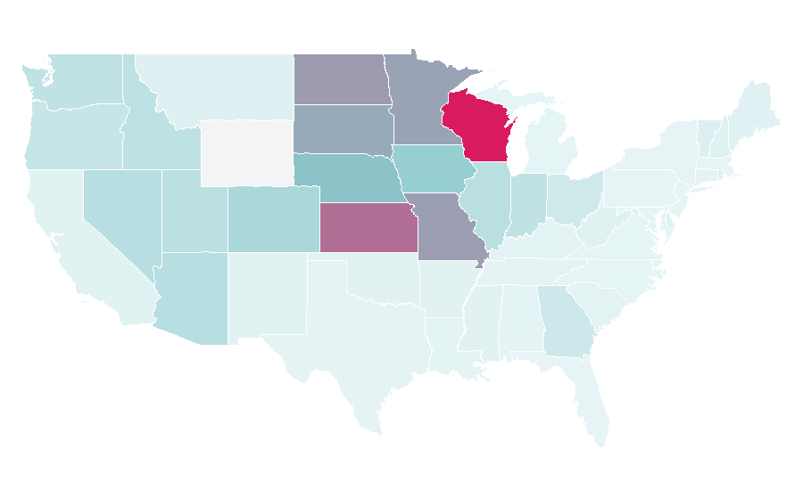 Affinity by region — American Family Insurance, United States