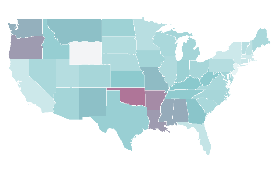 Affinity by region — American Gods (TV series), United States