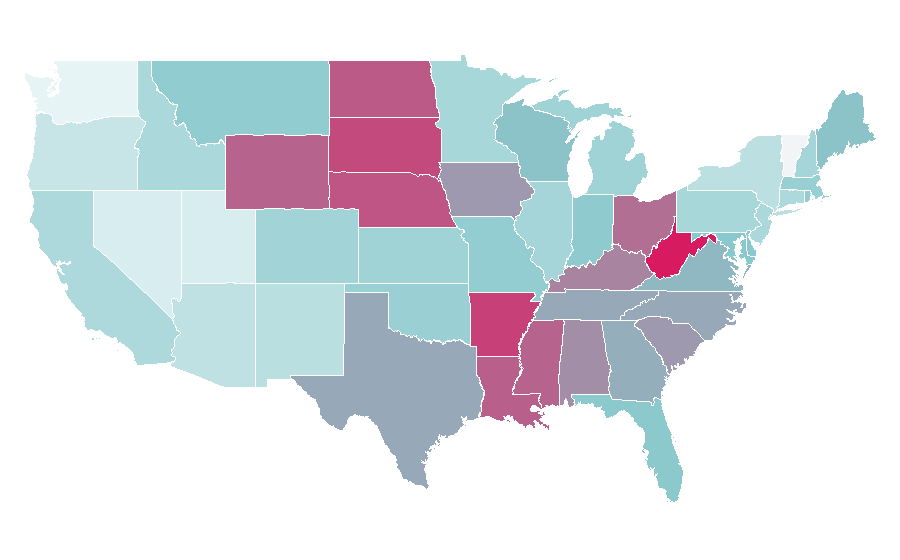 Affinity by region — American Heart Association, United States