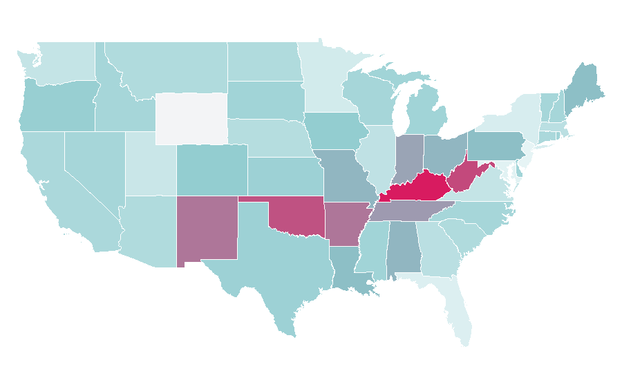 Affinity by region — American Horror Story: Freak Show, United States