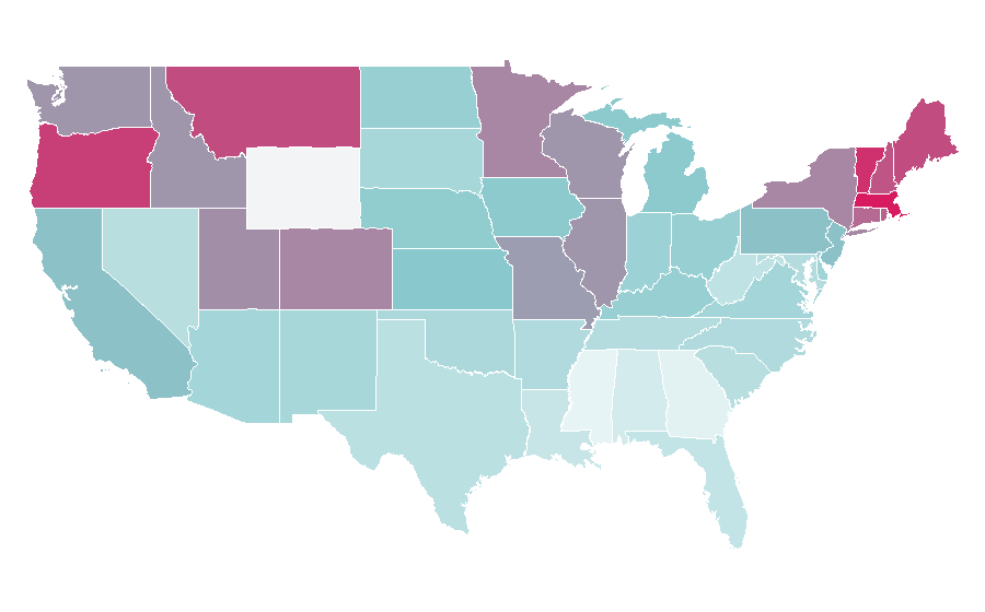 Affinity by region — American Hustle, United States