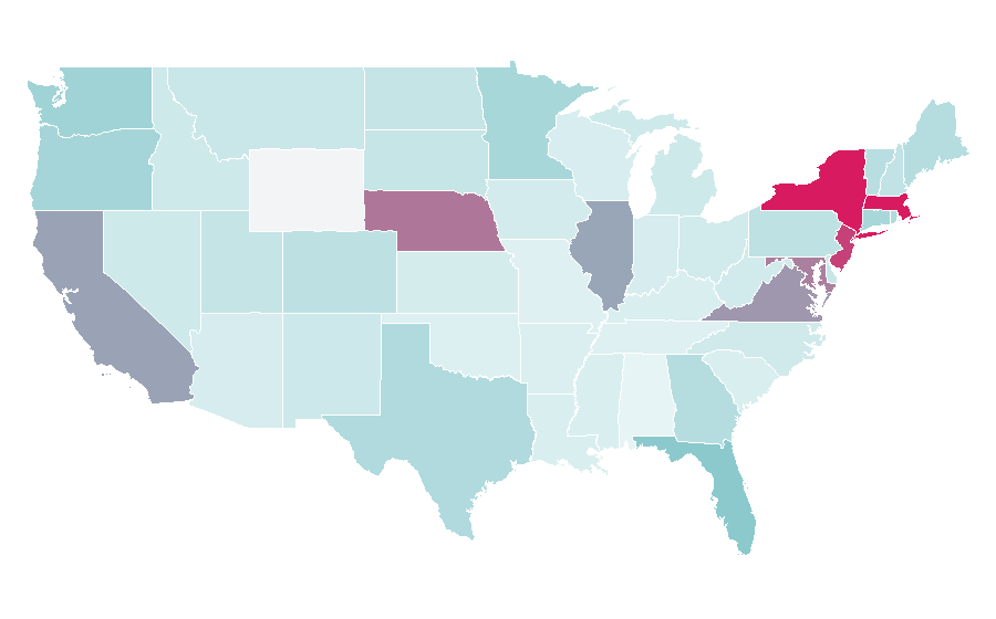 Affinity by region — American Immigration Lawyers Association, United States