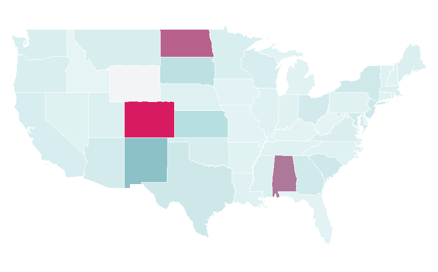 Affinity by region — American Indian Movement, United States