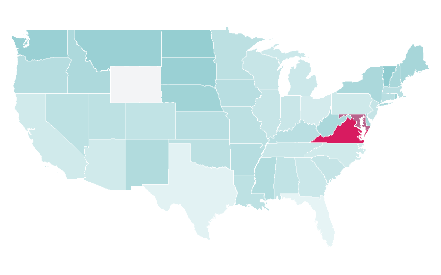 Affinity by region — American Israel Public Affairs Committee, United States